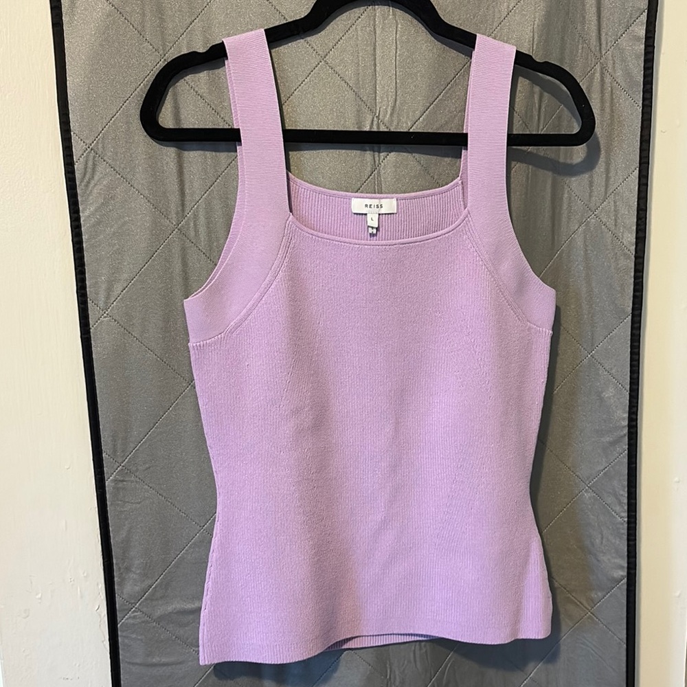 Reiss Lilac Fitted Sleeveless Top